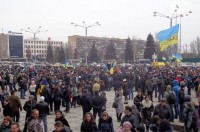 В Запорожье прошел митинг против агрессии России